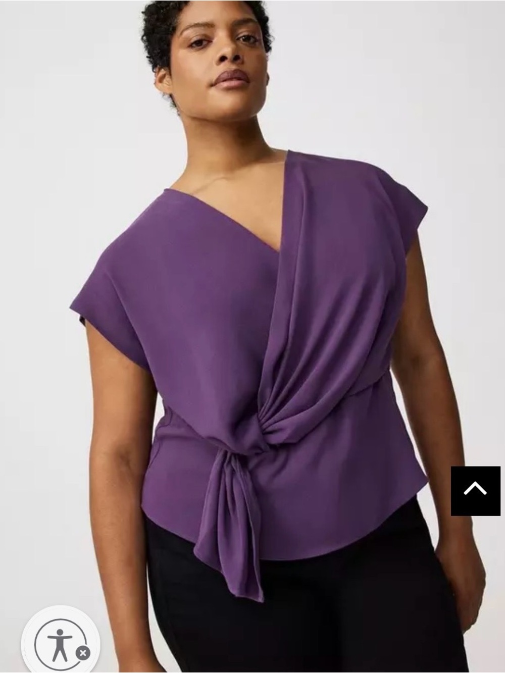 torrid Purple Knot-Front Draped Blouse